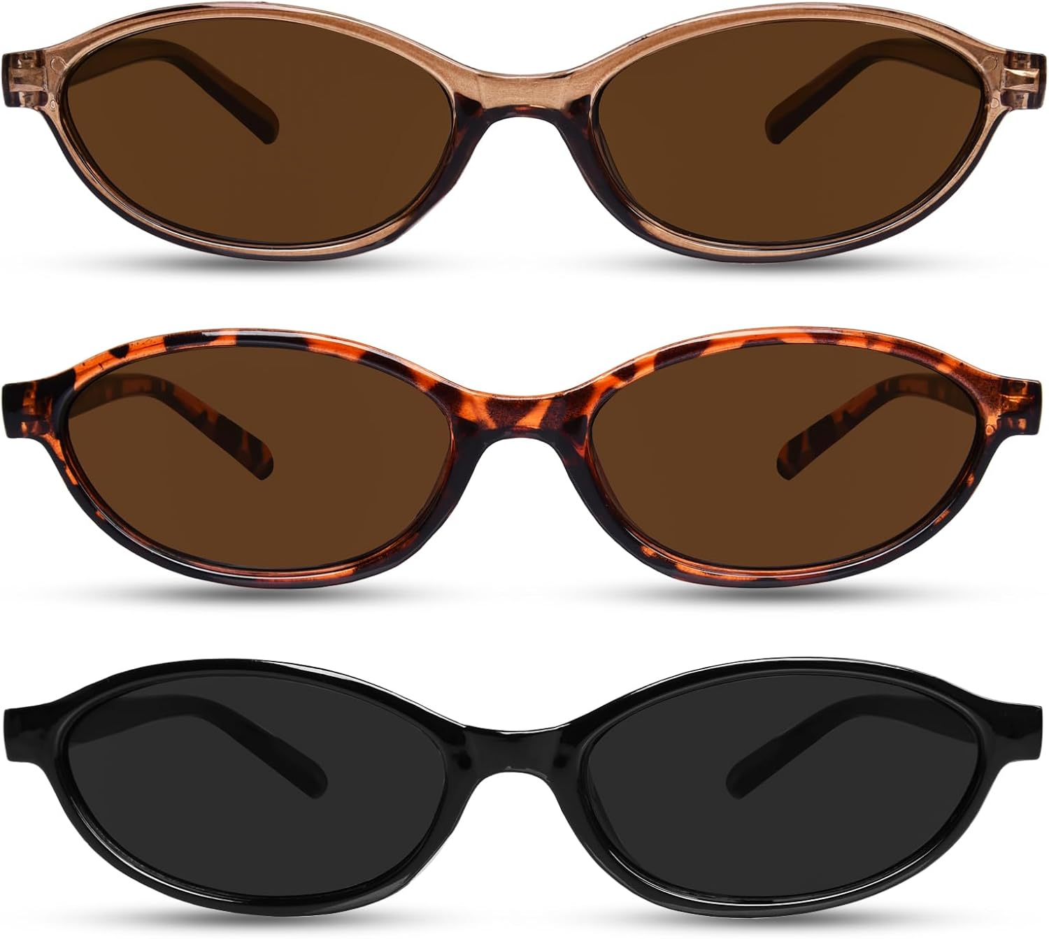 Ретро-солнцезащитные очки овальной формы в стиле 90-х для женщин, набор из 3 штук, легкие, модные, узкие, с защитой от УФ-излучения UV400 VEDAOHO, Mixed 3 Colors- Black+brown+tortoise
Ретро-солнцезащитные очки овальной формы в стиле 90-х для женщин, набор из 3 штук, легкие, модные, узкие, с защитой от УФ-излучения UV400 VEDAOHO, Mixed 3 Colors- Black+brown+tortoise