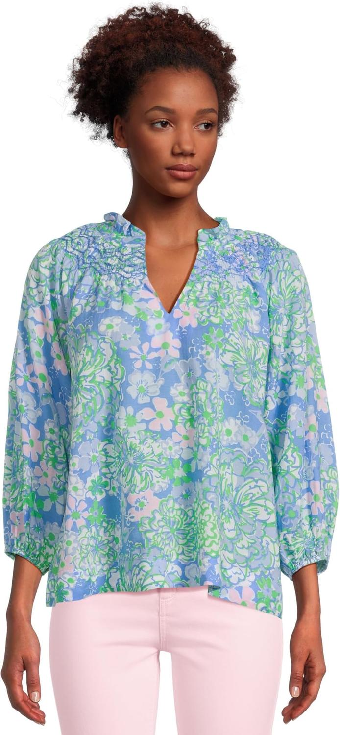 Женская блузка Lourdes с рукавом 3/4, хлопок Lilly Pulitzer, Sunwashed Blue Plumes In Bloom
Женская блузка Lourdes с рукавом 3/4, хлопок Lilly Pulitzer, Sunwashed Blue Plumes In Bloom