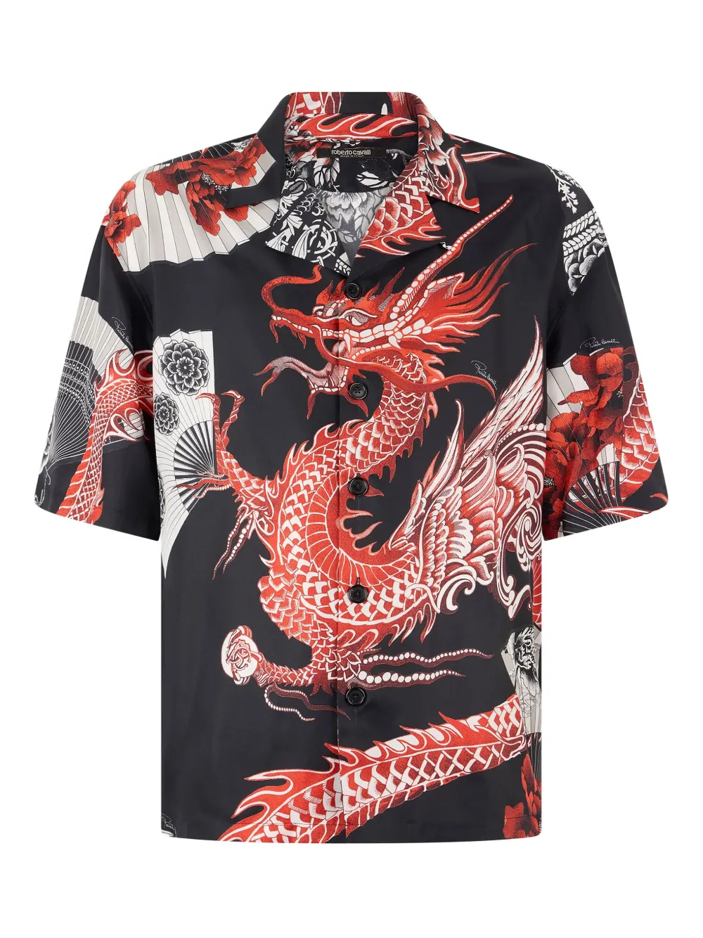 Шелковая рубашка с принтом Roberto Cavalli, черный
Шелковая рубашка с принтом Roberto Cavalli, черный