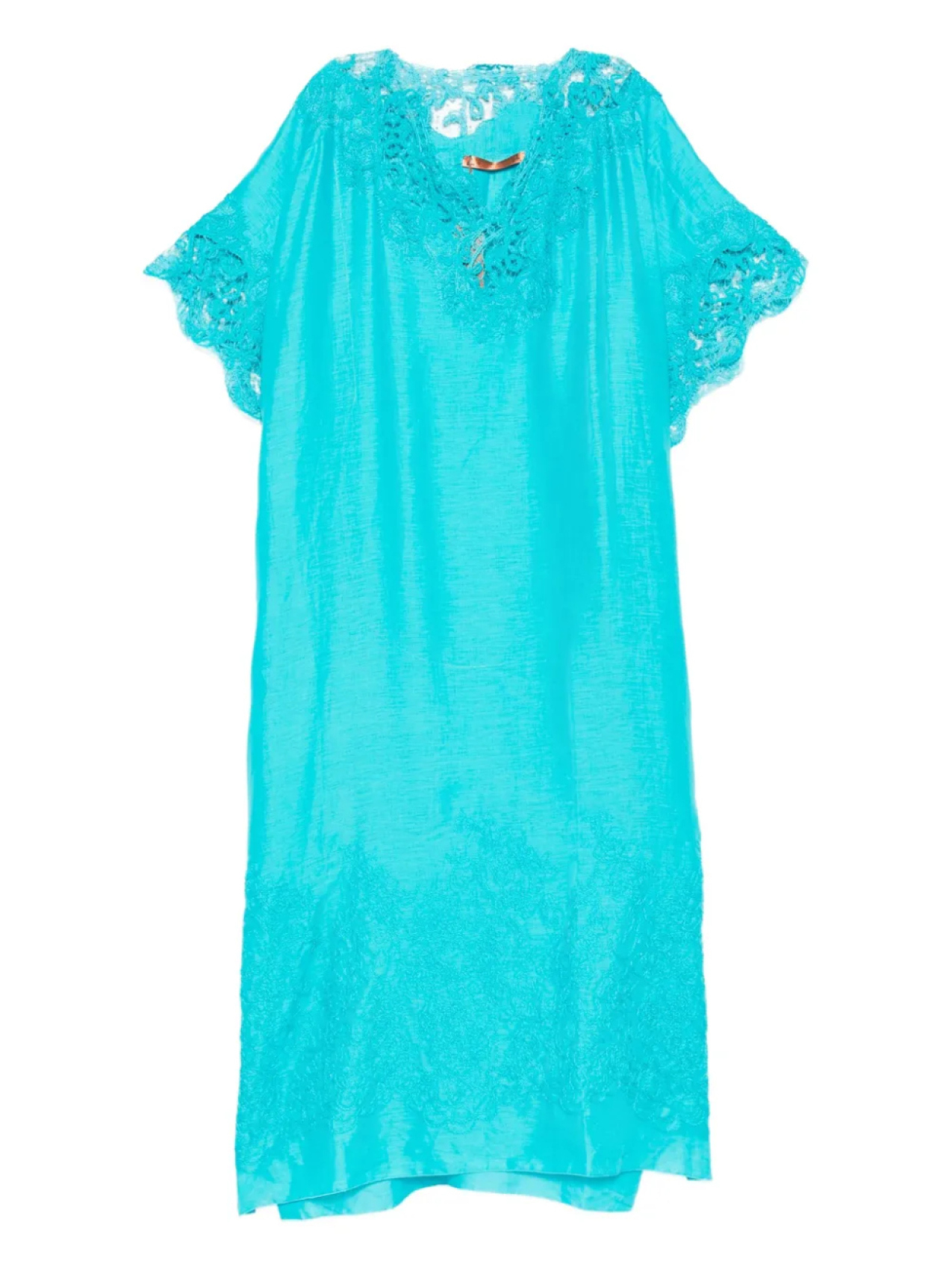 Ermanno Scervino льняное платье с кружевной отделкой, синий
Ermanno Scervino льняное платье с кружевной отделкой, синий