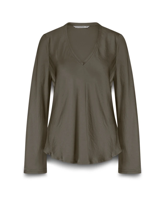Шелковая блузка с V-образным вырезом цвета хаки Summum Woman, серый
Шелковая блузка с V-образным вырезом цвета хаки Summum Woman, серый