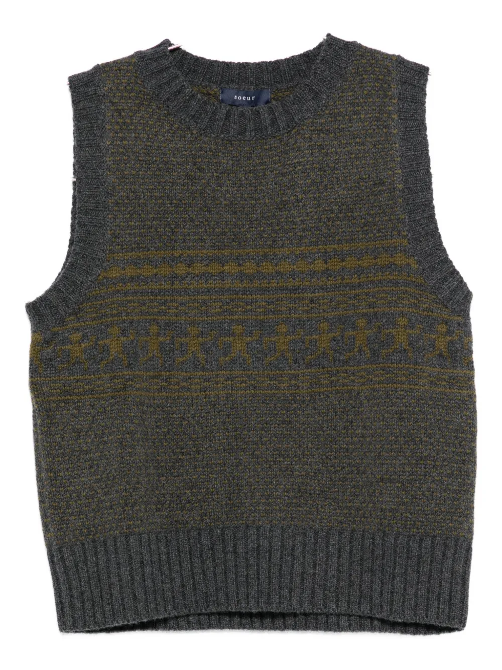 Вязаный жилет в технике фэйр-айл Soeur, серый
Вязаный жилет в технике фэйр-айл Soeur, серый