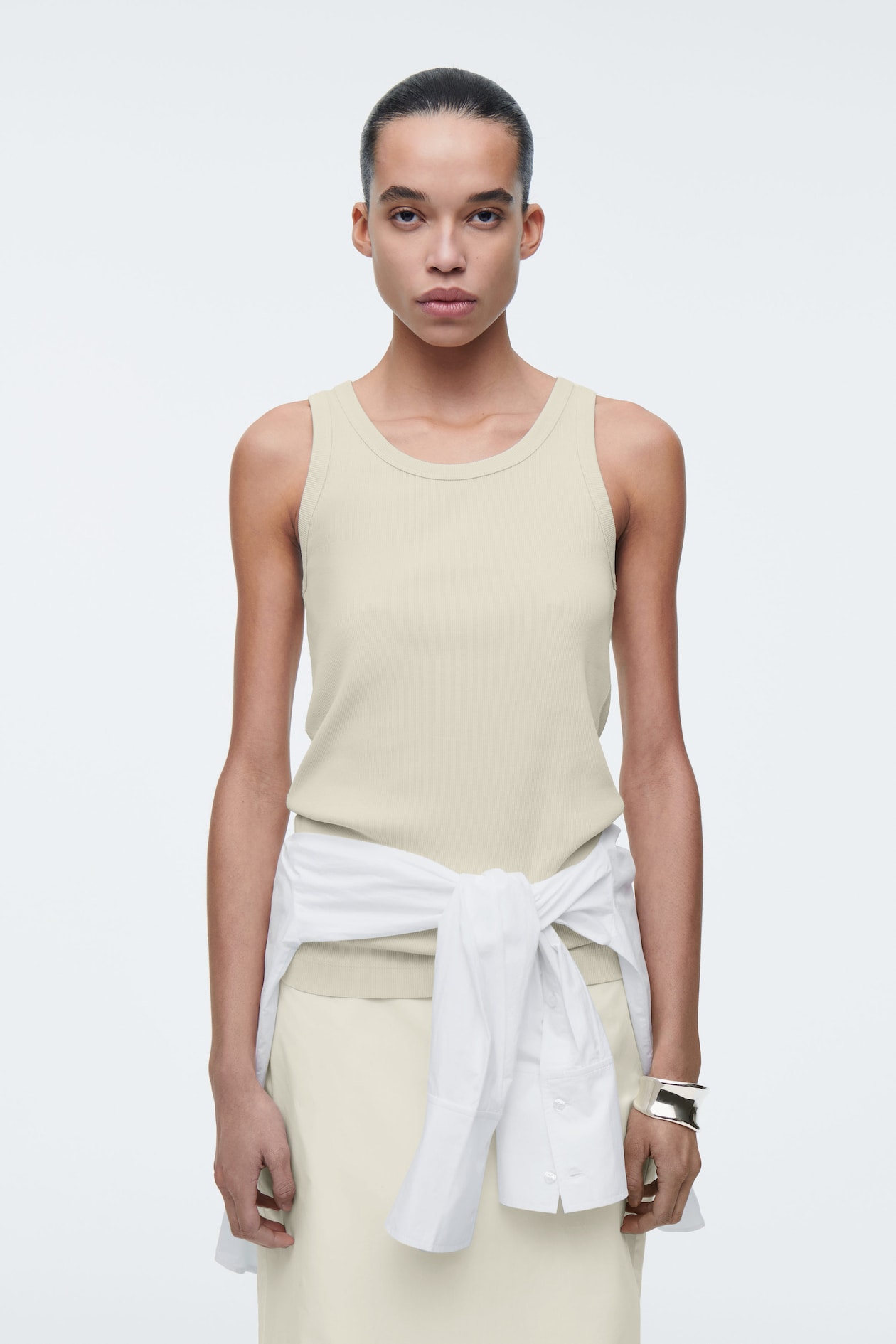 Майка в рубчик COS, фисташковый 
Майка в рубчик COS, фисташковый