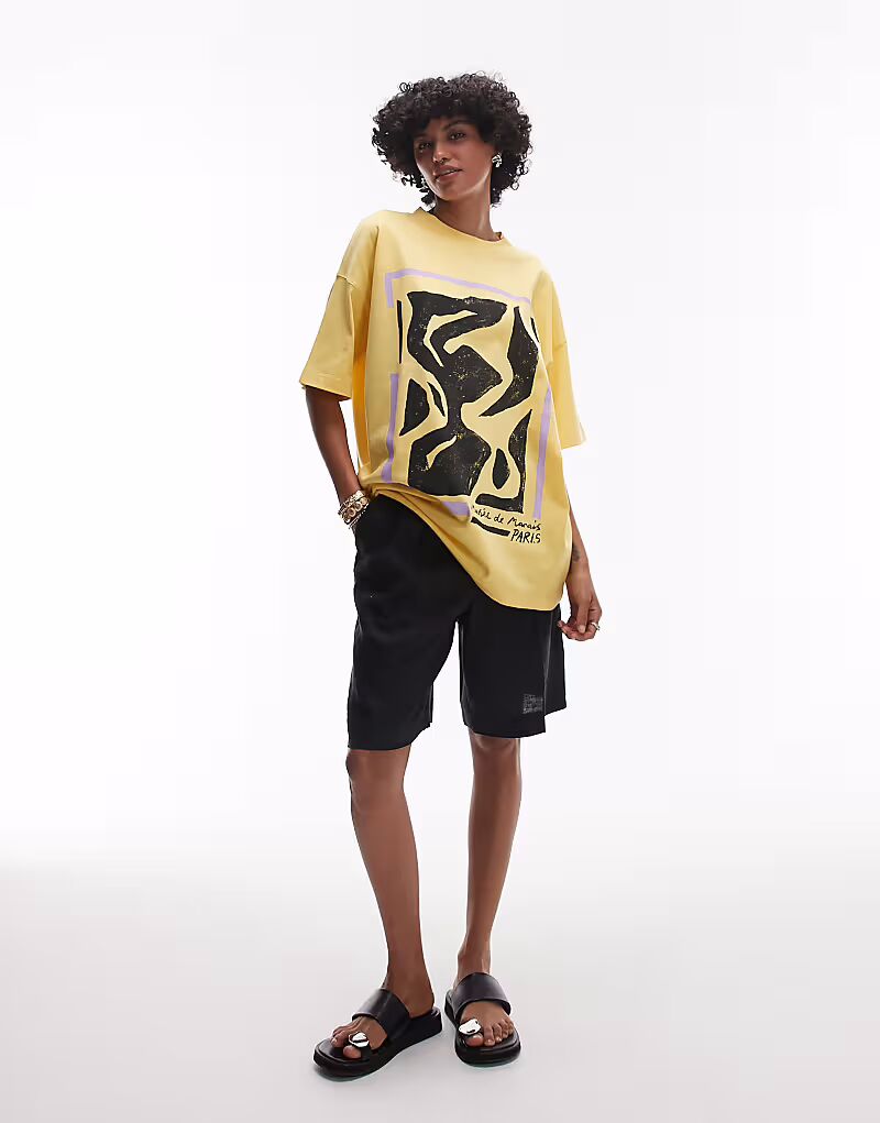 Футболка свободного кроя с принтом Musee du Marais от Topshop желтого цвета
Футболка свободного кроя с принтом Musee du Marais от Topshop желтого цвета