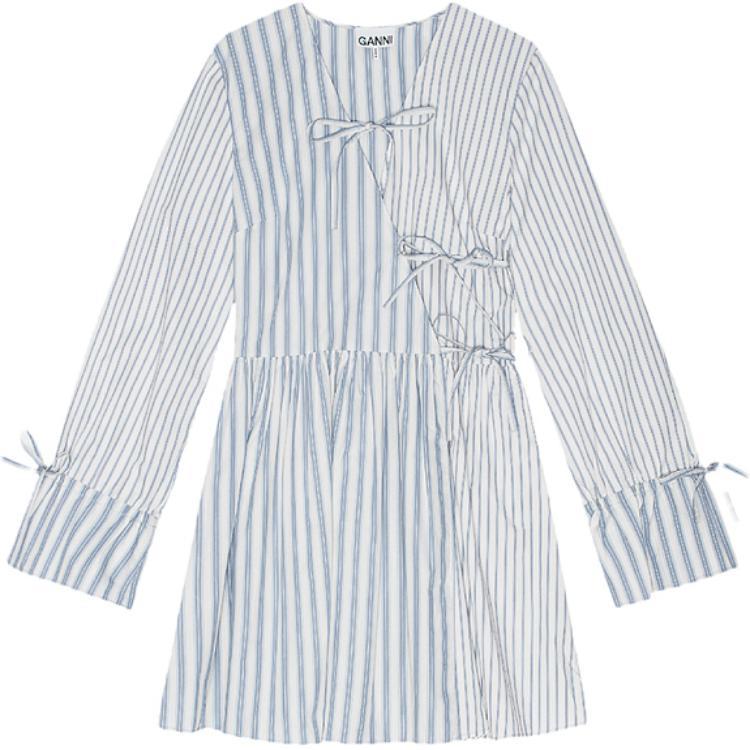 Футболка с полосками Хлопковая мини-платье-распашонка GANNI, White Heron
Футболка с полосками Хлопковая мини-платье-распашонка GANNI, White Heron