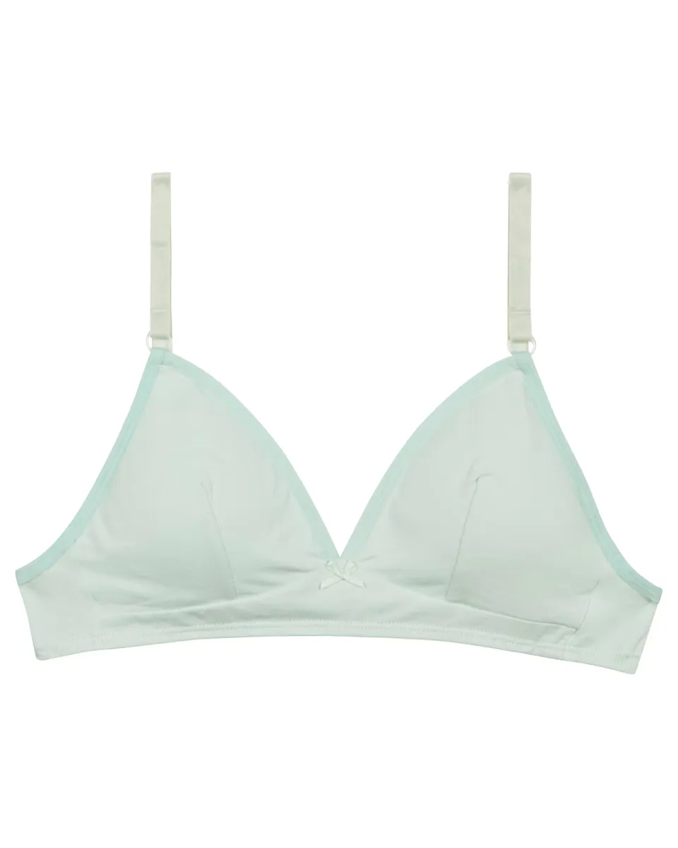 Гладкий бюстгальтер для девочек без косточек и съемных чашек Dim, светло-голубой
Гладкий бюстгальтер для девочек без косточек и съемных чашек Dim, светло-голубой