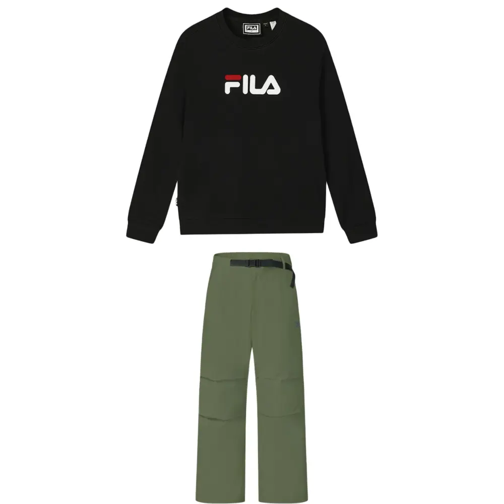 FILA Комплект Sweatshirt Sets Men's Sweatshirt Jet Black+Green Military Pants
FILA Комплект Sweatshirt Sets Men's Sweatshirt Jet Black+Green Military Pants