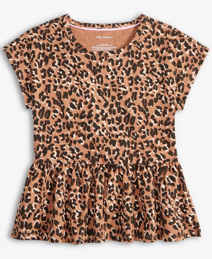 Топ с леопардовым принтом и пеплумом для девочек Little & Big Epic Threads, коричневый/бежевый
Топ с леопардовым принтом и пеплумом для девочек Little & Big Epic Threads, коричневый/бежевый