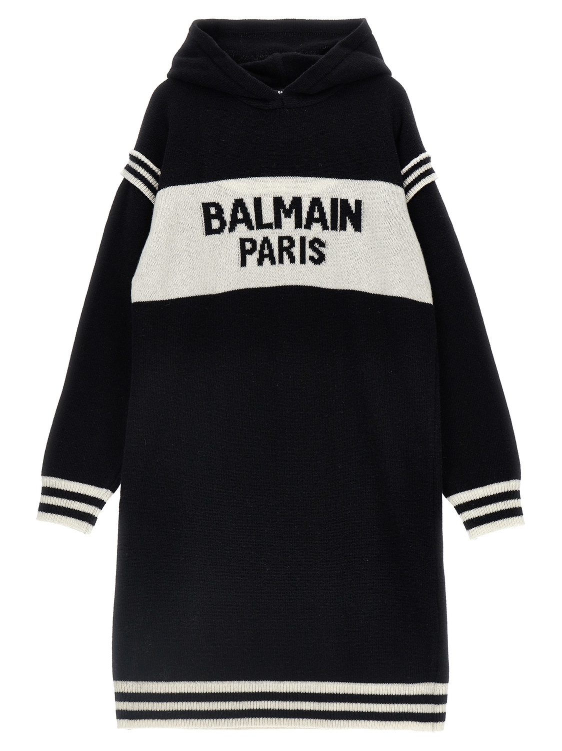Платье с капюшоном и логотипом Balmain Kids, черный
Платье с капюшоном и логотипом Balmain Kids, черный