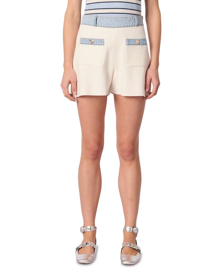 Трикотажные шорты с джинсовой отделкой Maje, слоновая кость/кремовый
Трикотажные шорты с джинсовой отделкой Maje, слоновая кость/кремовый