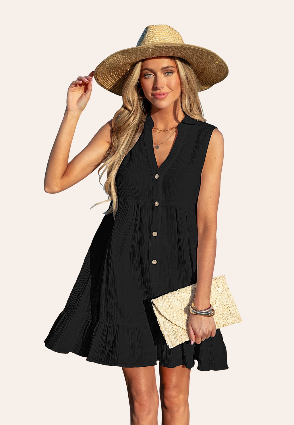 Платье-рубашка Cupshe, черный 
Платье-рубашка Cupshe, черный