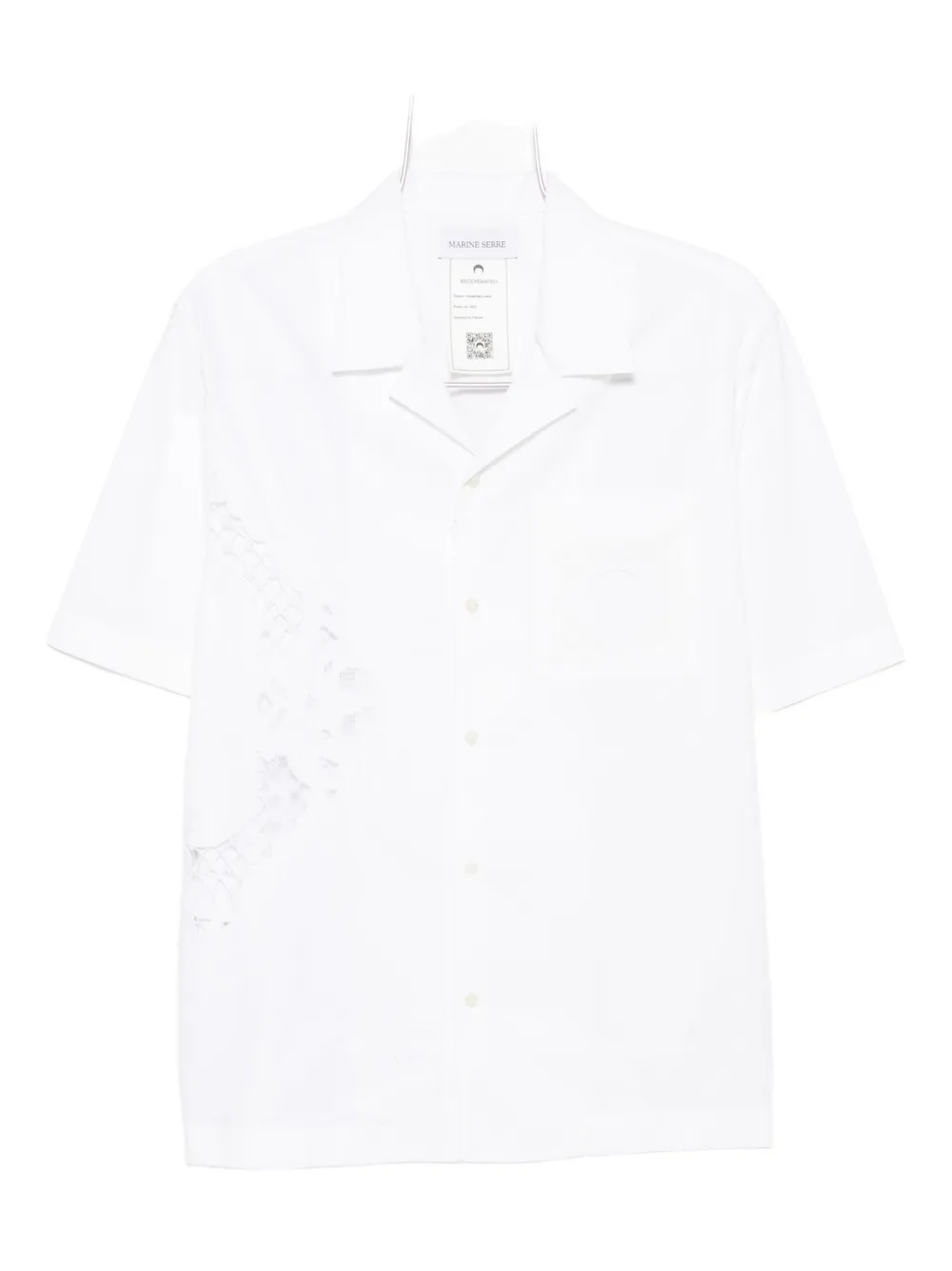 Рубашка с короткими рукавами и кружевными вставками Marine Serre, белый
Рубашка с короткими рукавами и кружевными вставками Marine Serre, белый