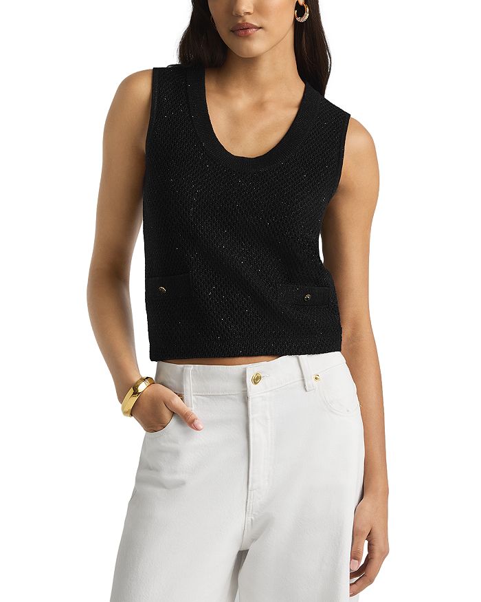 Свитер с микро-пайетками St. John, черный
Свитер с микро-пайетками St. John, черный