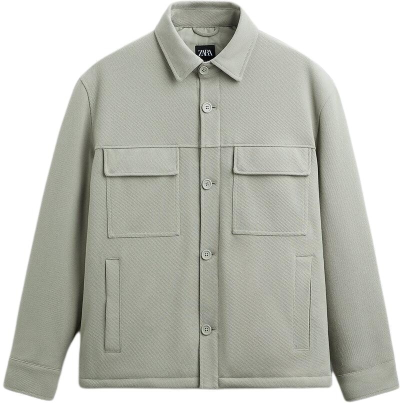 Куртка мужская средне-зеленая Zara, зеленый 
Куртка мужская средне-зеленая Zara, зеленый