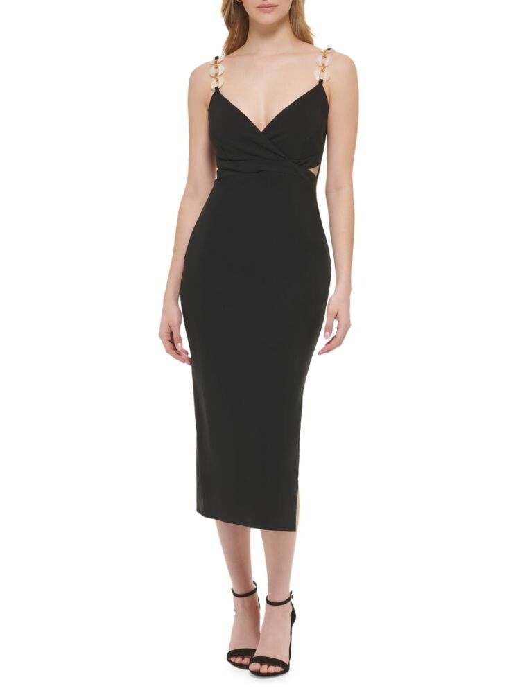 Платье миди стандартного кроя с вырезом и вырезом Guess, черный
Платье миди стандартного кроя с вырезом и вырезом Guess, черный