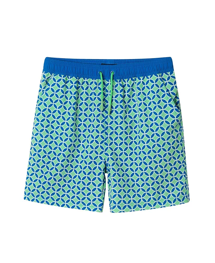 Детские плавки с геометрическим принтом, зеленые, для мальчиков Andy & Evan, зеленый 
Детские плавки с геометрическим принтом, зеленые, для мальчиков Andy & Evan, зеленый