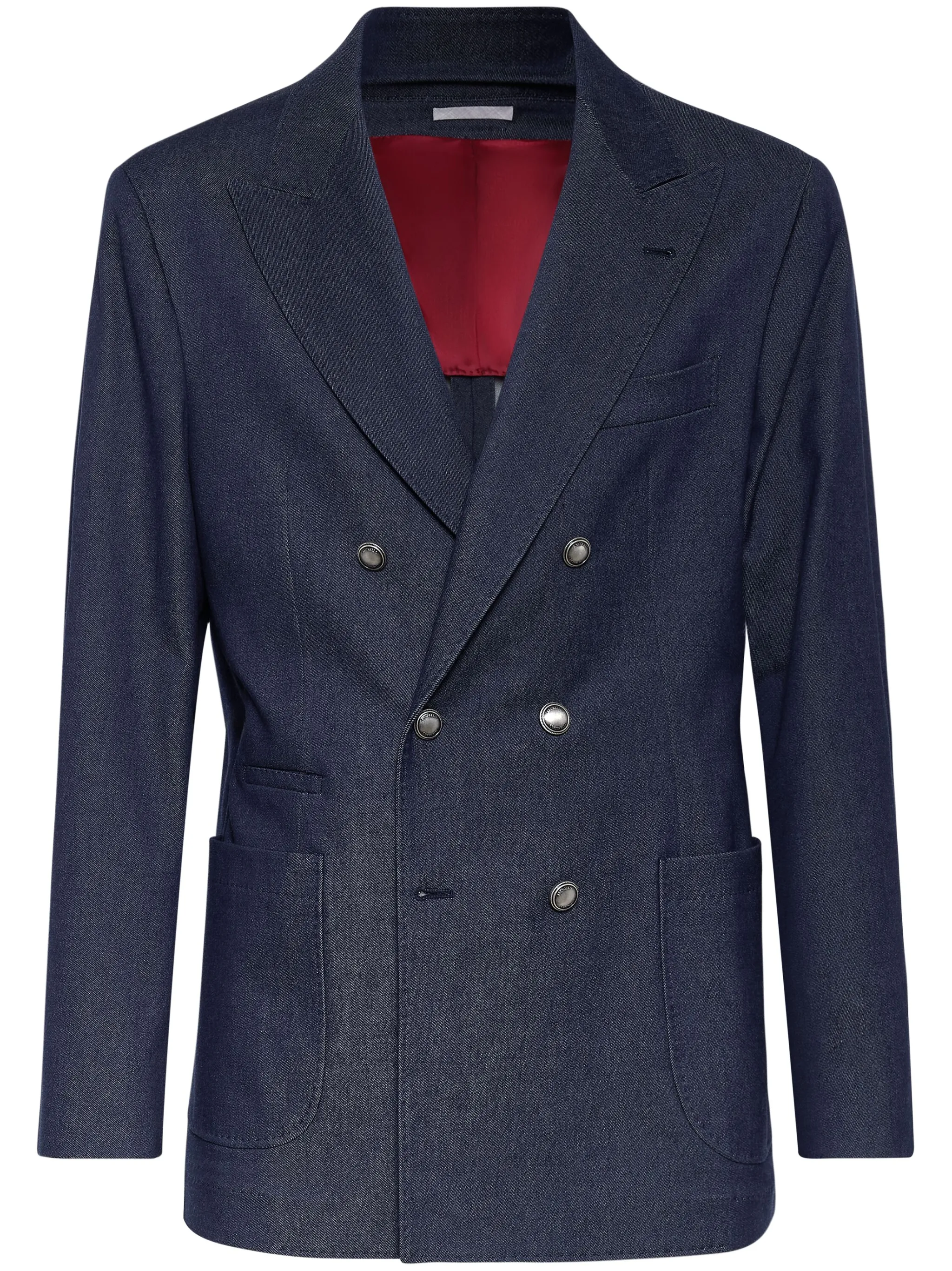 Двубортный пиджак из денима Brunello Cucinelli, синий
Двубортный пиджак из денима Brunello Cucinelli, синий