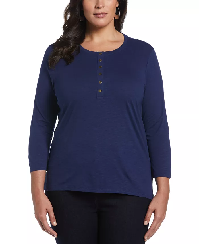 Хлопковый топ-хенли больших размеров с рукавами 3/4 ELLA Rafaella, синий
Хлопковый топ-хенли больших размеров с рукавами 3/4 ELLA Rafaella, синий