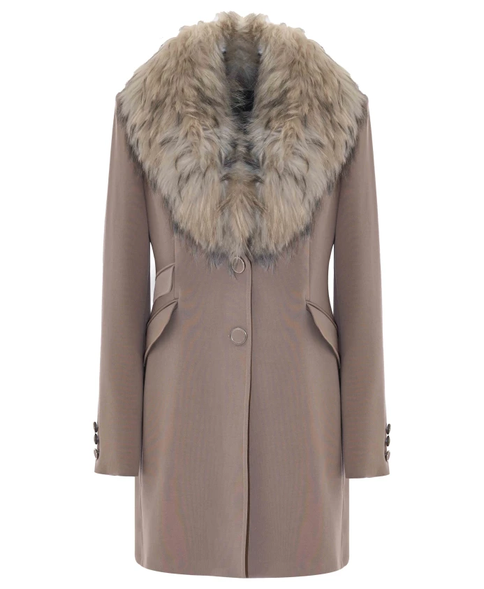 Пальто с воротником и карманами из искусственного меха. Kocca, коричневый
Пальто с воротником и карманами из искусственного меха. Kocca, коричневый