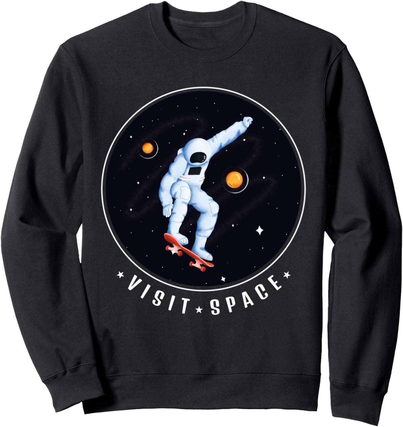 Забавная толстовка с изображением космического корабля, космонавта, скейтборда и звезд Visit Space Skater Designs, черный
Забавная толстовка с изображением космического корабля, космонавта, скейтборда и звезд Visit Space Skater Designs, черный