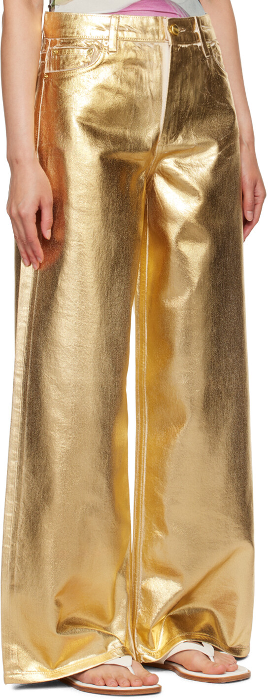 Широкие джинсы с золотой фольгой GANNI
Широкие джинсы с золотой фольгой GANNI