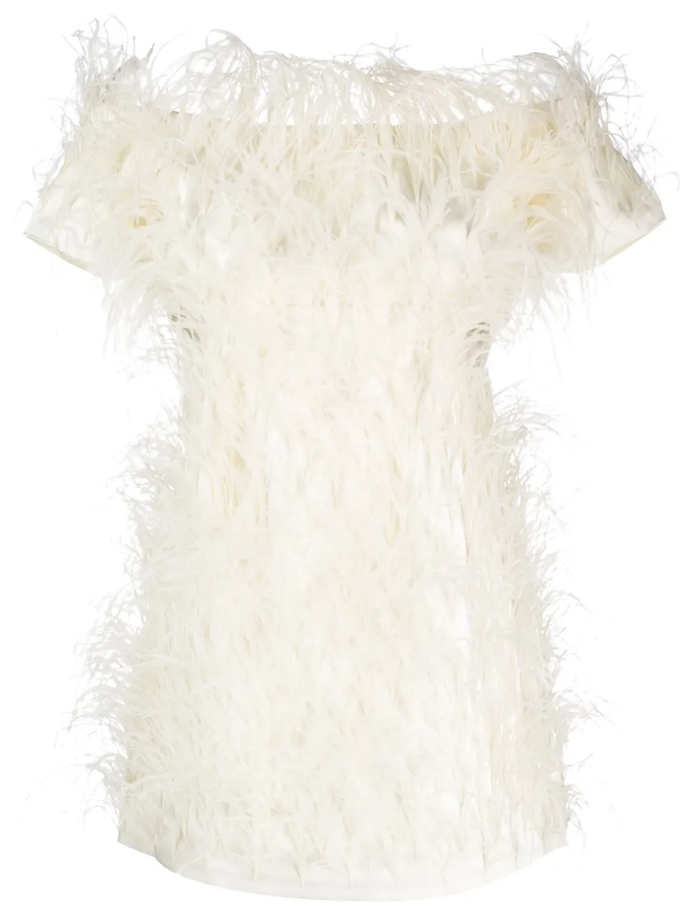 Платье с открытыми плечами и перьями Cult Gaia, нейтральный
Платье с открытыми плечами и перьями Cult Gaia, нейтральный