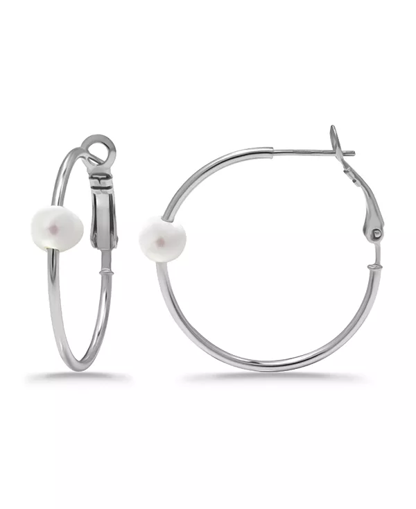 Серьги-Кольца с белым культивированным жемчугом Macy'S, silver
Серьги-Кольца с белым культивированным жемчугом Macy'S, silver