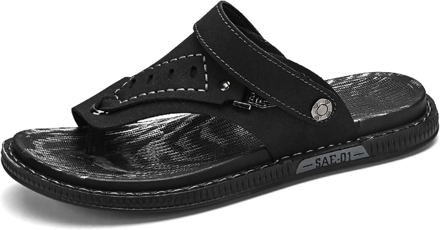 Мужские сандалии-шлепанцы премиум-класса с кожаным верхом, два способа ношения, удобная нескользящая резиновая подошва, модный дизайн. Идеально подходят для летнего отдыха на природе Generic, черный
Мужские сандалии-шлепанцы премиум-класса с кожаным верхом, два способа ношения, удобная нескользящая резиновая подошва, модный дизайн. Идеально подходят для летнего отдыха на природе Generic, черный
