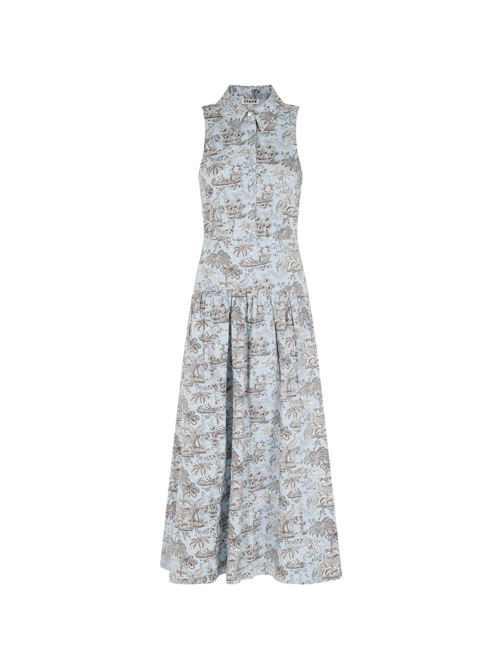 Макси-платье Romy без рукавов с рубашечным воротником Staud, синий
Макси-платье Romy без рукавов с рубашечным воротником Staud, синий