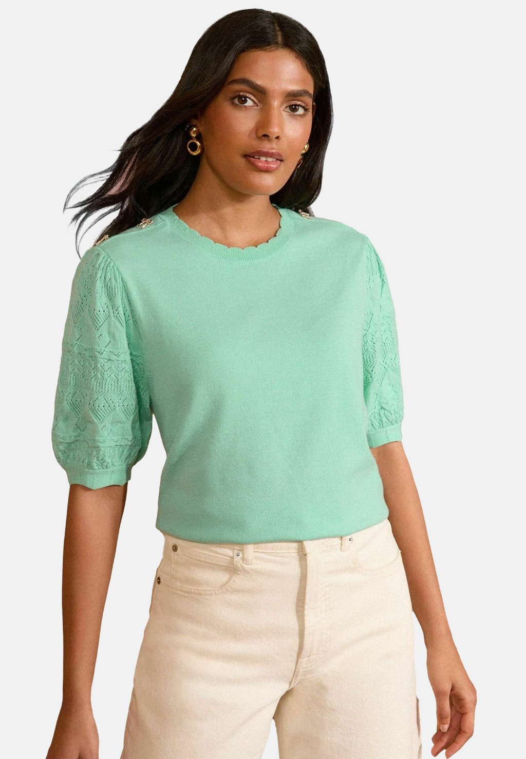 Футболка с принтом REGULAR FIT SCALLOP BOW EMBROIDERED Love & Roses, зеленый
Футболка с принтом REGULAR FIT SCALLOP BOW EMBROIDERED Love & Roses, зеленый