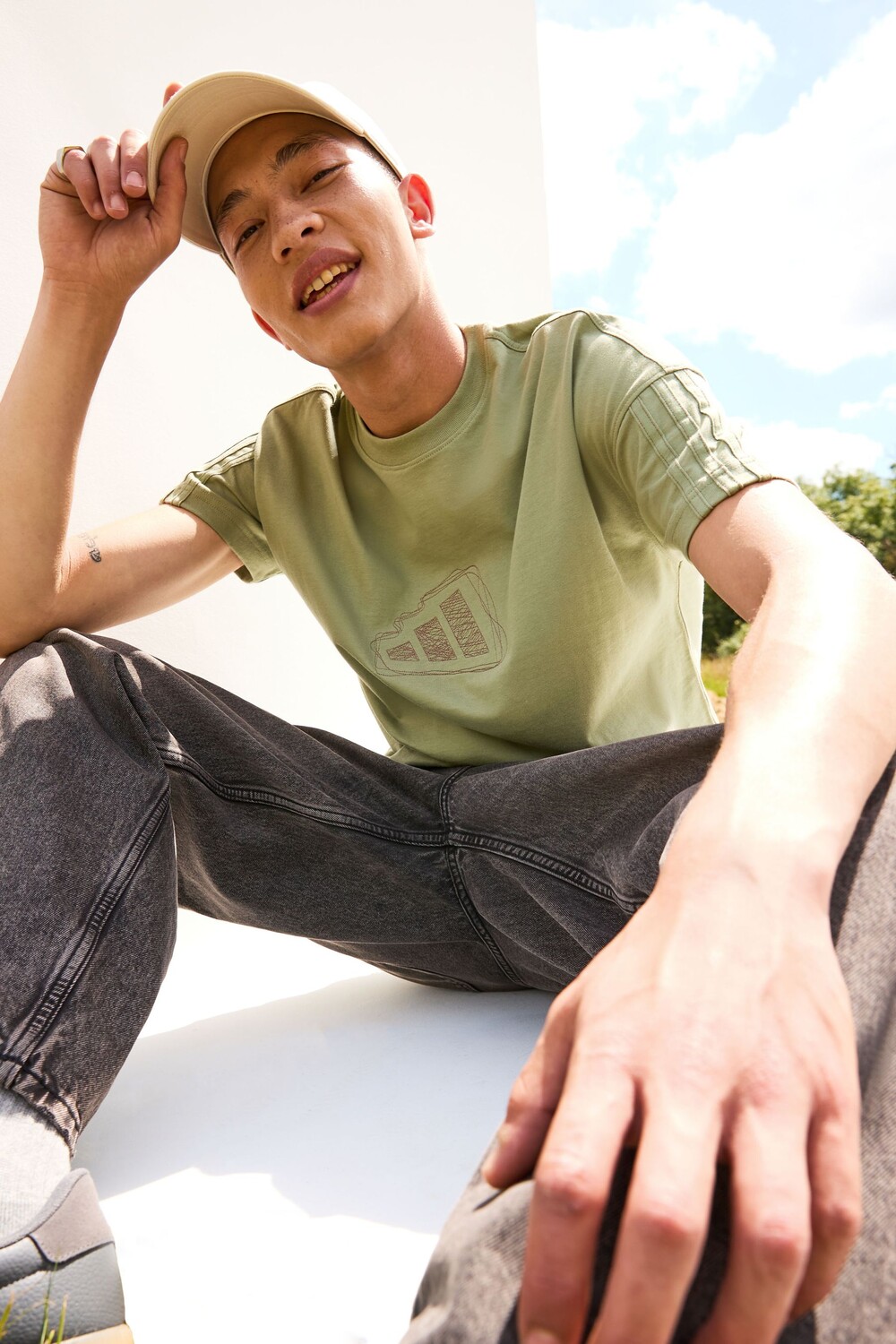 Все размеры футболка из 100% хлопка Adidas, зеленый 
Все размеры футболка из 100% хлопка Adidas, зеленый