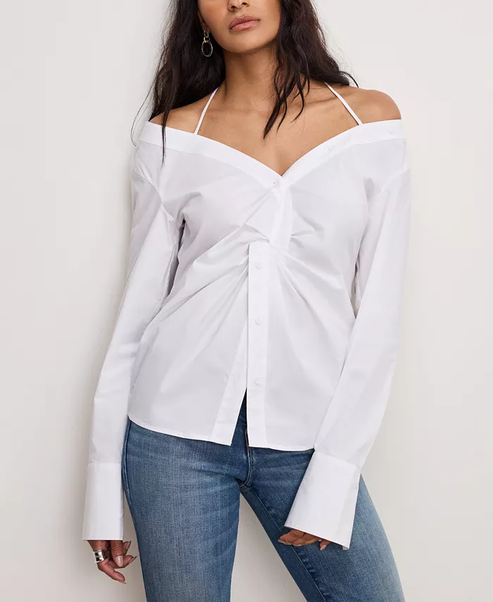 Женский топ с длинным рукавом и открытыми плечами Good American, белый
Женский топ с длинным рукавом и открытыми плечами Good American, белый