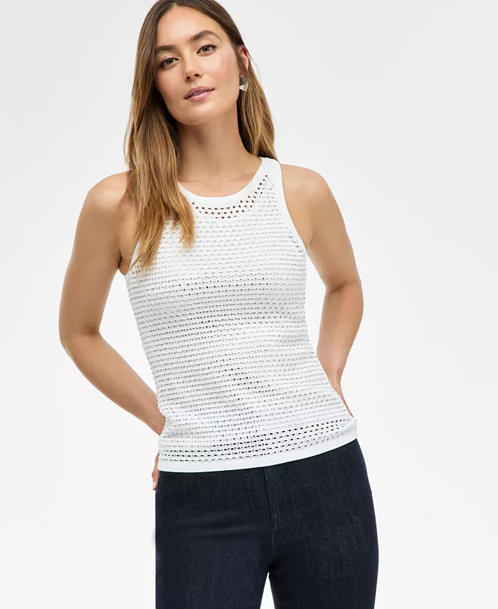 Женский топ с открытой вязкой и декором I.N.C. International Concepts, белый
Женский топ с открытой вязкой и декором I.N.C. International Concepts, белый