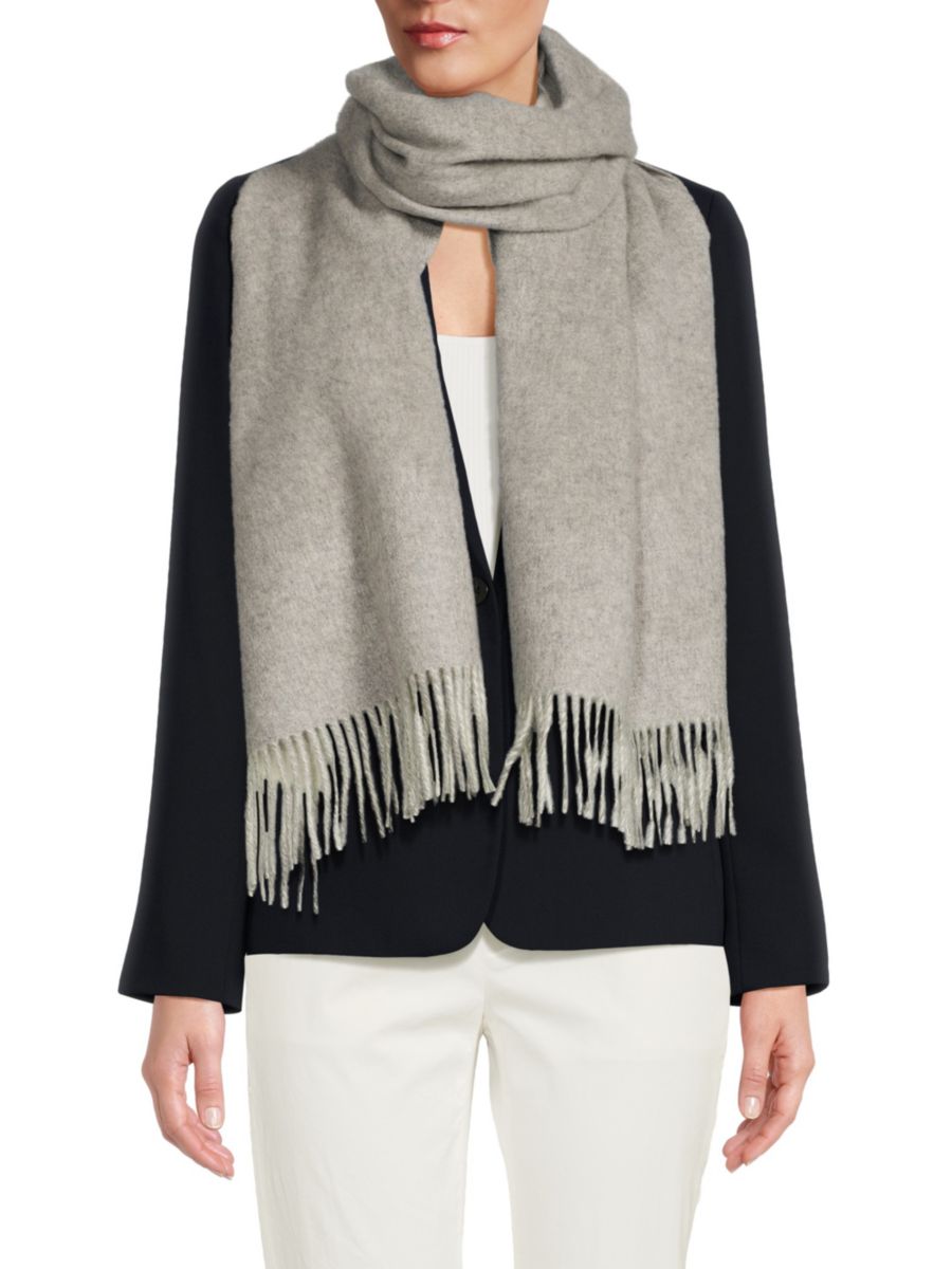 Шарф из мериносовой шерсти с бахромой Vince, серый
Шарф из мериносовой шерсти с бахромой Vince, серый