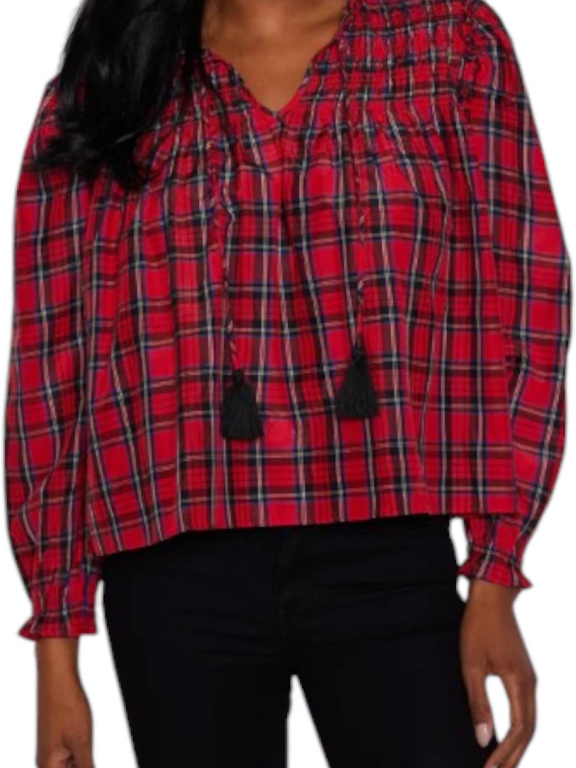 Блузка с длинными рукавами и кисточками спереди в красную клетку тартан Sail To Sable, Red Tartan
Блузка с длинными рукавами и кисточками спереди в красную клетку тартан Sail To Sable, Red Tartan