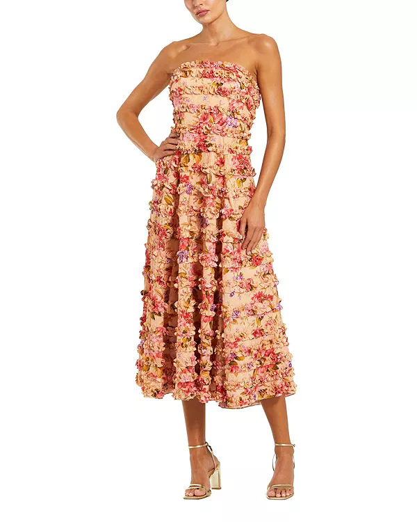 Хлопковое платье без бретелей с оборками до щиколотки. Mac Duggal, мультиколор
Хлопковое платье без бретелей с оборками до щиколотки. Mac Duggal, мультиколор