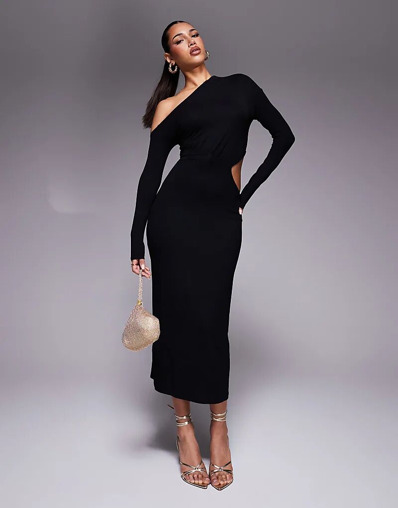 Платье миди с заниженной линией плеч, длинными рукавами, сборками и вырезом черного цвета ASOS DESIGN
Платье миди с заниженной линией плеч, длинными рукавами, сборками и вырезом черного цвета ASOS DESIGN