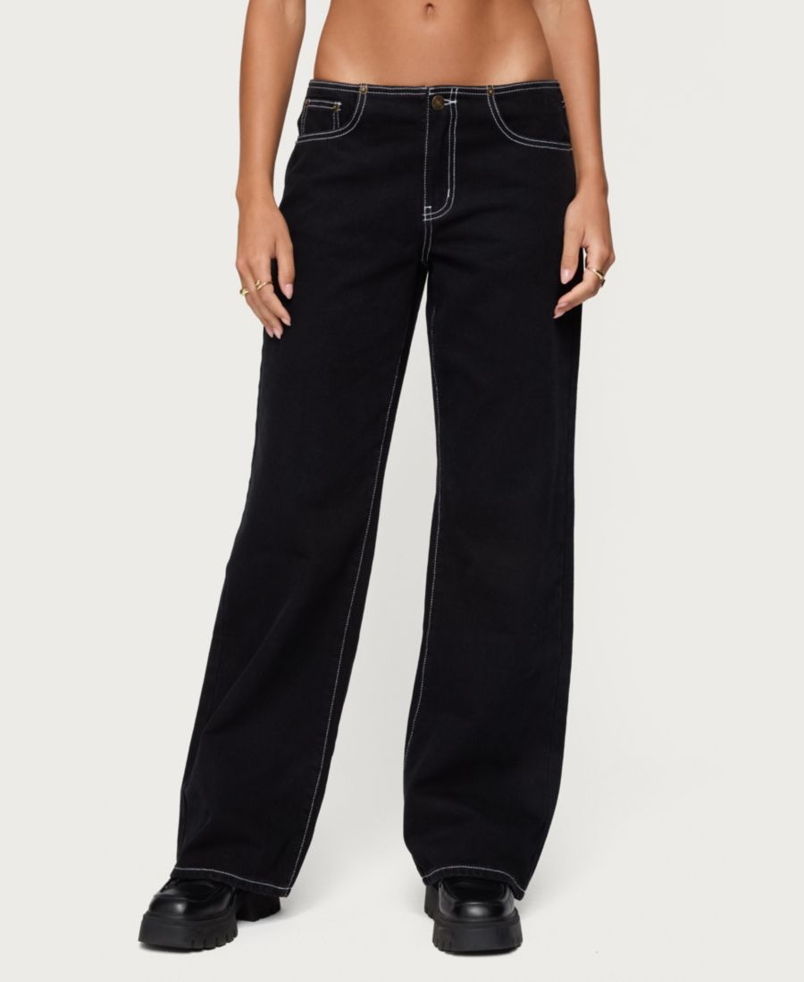 Женские джинсы с контрастной строчкой и низкой посадкой Edikted, Black
Женские джинсы с контрастной строчкой и низкой посадкой Edikted, Black