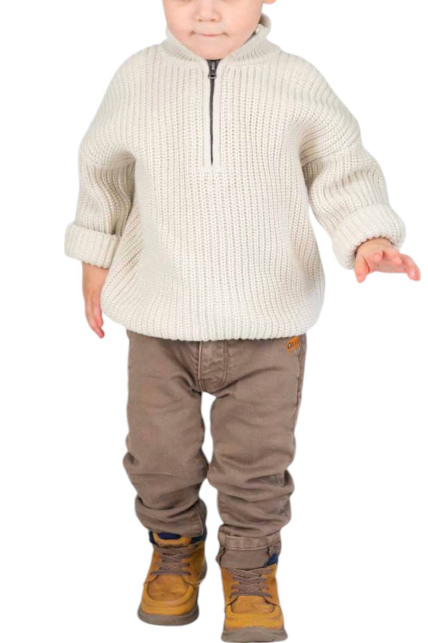 Свитер-пуловер на молнии для мальчика, цвет костяной babyface, цвет bone
Свитер-пуловер на молнии для мальчика, цвет костяной babyface, цвет bone