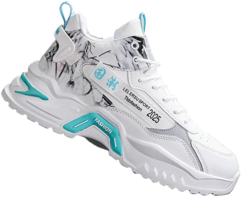 High-top Men's Shoes - Модные беговые спортивные кроссовки - противоскользящие и прочные - амортизирующая стелька - дышащая и комфортная - подходят для уличного и повседневного использования Fmshi, белый/синий
High-top Men's Shoes - Модные беговые спортивные кроссовки - противоскользящие и прочные - амортизирующая стелька - дышащая и комфортная - подходят для уличного и повседневного использования Fmshi, белый/синий