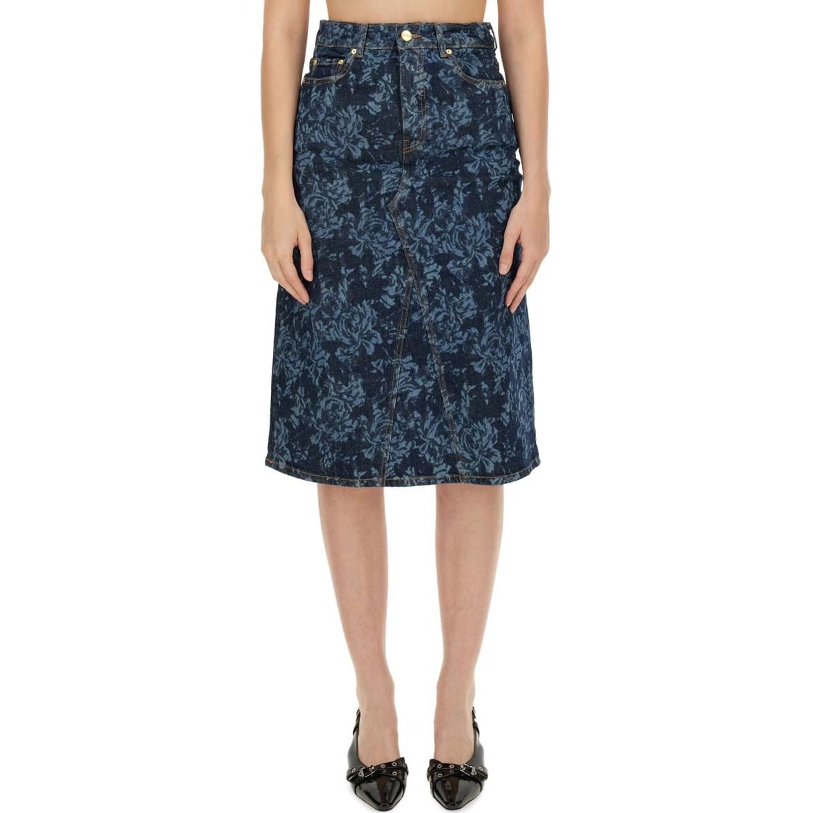 Лазер джинсовая миди-юбка GANNI, темно-синяя
Лазер джинсовая миди-юбка GANNI, темно-синяя