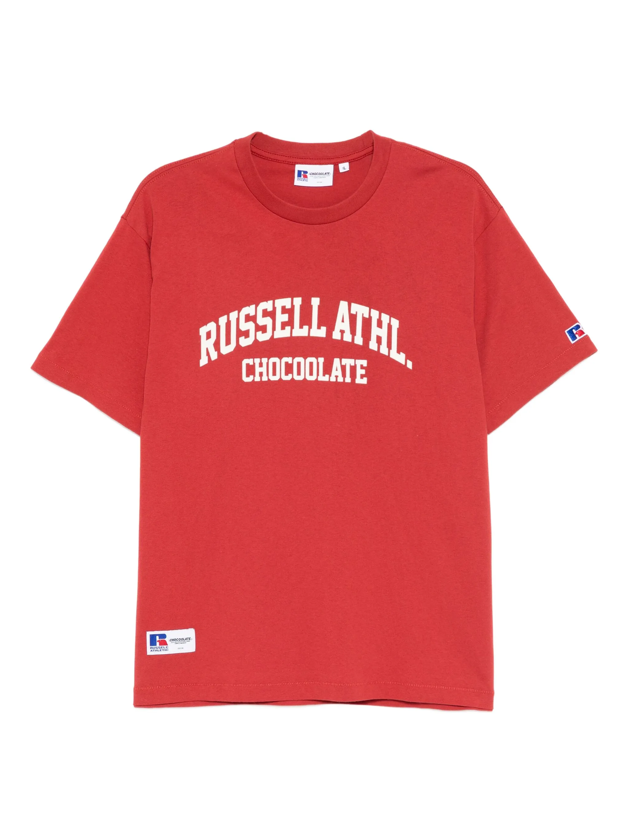 Футболка из коллаборации с Russell Athletric Chocoolate, красный
Футболка из коллаборации с Russell Athletric Chocoolate, красный
