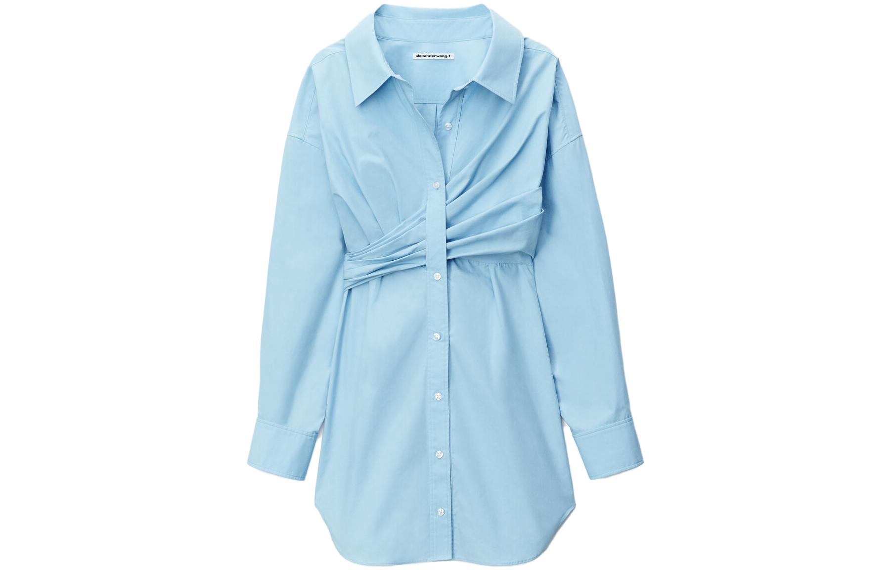 Собранное хлопковое платье-рубашка Alexander Wang, синий
Собранное хлопковое платье-рубашка Alexander Wang, синий