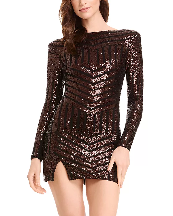 Мини-Платье Nathalia с длинными рукавами и пайетками Dress The Population, коричневый
Мини-Платье Nathalia с длинными рукавами и пайетками Dress The Population, коричневый