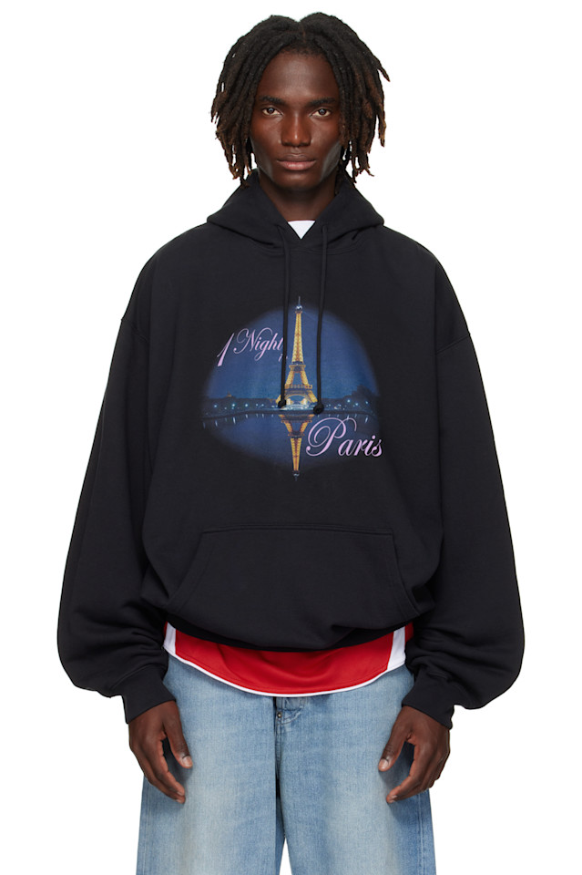 Ночная толстовка с капюшоном oversize Night in Paris Vetements, черный
Ночная толстовка с капюшоном oversize Night in Paris Vetements, черный
