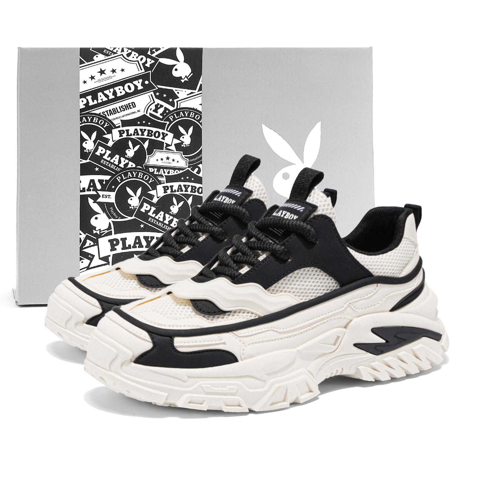 Playboy Массивные низкие кроссовки мужские бежево-черные/бежево-красные/бежево-синие
Playboy Массивные низкие кроссовки мужские бежево-черные/бежево-красные/бежево-синие