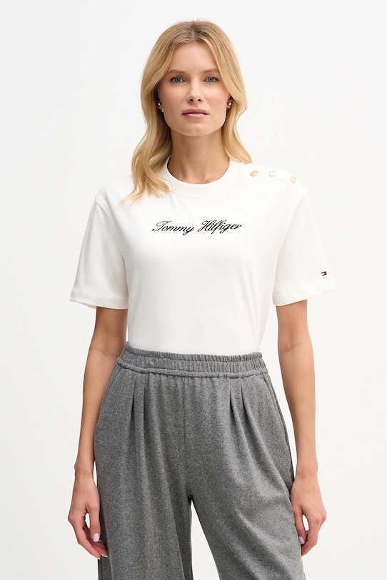 Хлопковая футболка Tommy Hilfiger, бежевый
Хлопковая футболка Tommy Hilfiger, бежевый