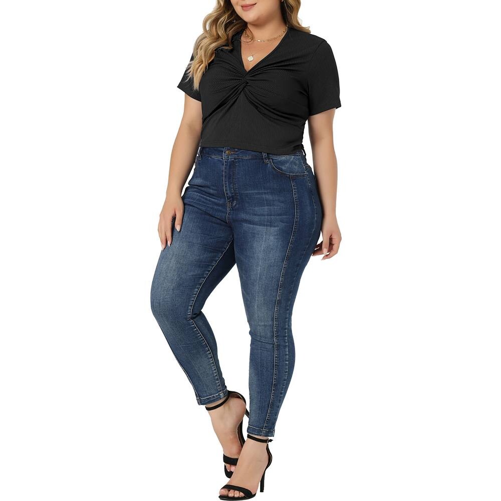 Женская блузка больших размеров с V-образным вырезом и коротким рукавом, повседневные однотонные топы в рубчик с короткими рукавами Agnes Orinda, цвет Navy Blue
Женская блузка больших размеров с V-образным вырезом и коротким рукавом, повседневные однотонные топы в рубчик с короткими рукавами Agnes Orinda, цвет Navy Blue