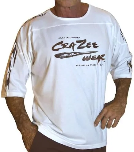 Crazee Wear ¾ Sleeve, Athletic Cut, Relaxed Fit Logo
Crazee Wear ¾ Sleeve, Athletic Cut, Relaxed Fit Logo