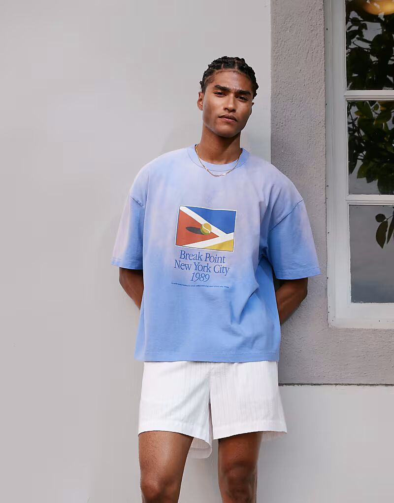 Футболка свободного кроя ASOS DESIGN синего цвета с принтом «теннисный мяч» 220 г/м²
Футболка свободного кроя ASOS DESIGN синего цвета с принтом «теннисный мяч» 220 г/м²